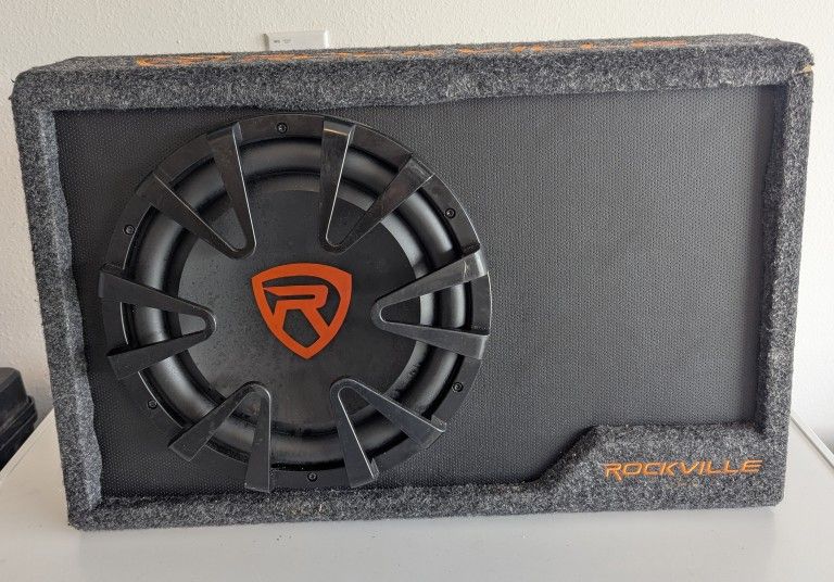 Rockville RWS12CA Slim 1200 Watt 12“ Amplified Powered Car Subwoofer Enclosure