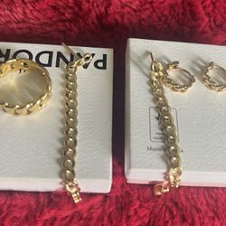Ring, Earrings Set Cuban Style 14k Gold $800