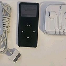 Apple iPod Nano 1st Generation A1137 2GB Black&Silver Chgr Earbuds Bundle Works!