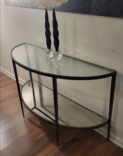 Crate & Barrel Clairemont Demilune Console Table