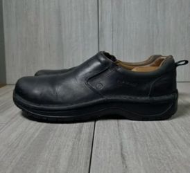 Red Wing Black Leather Slip On Work Shoe Steel Toe Mule Clog