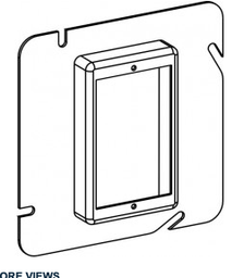 RAISED 5/8”, 4-11/16” SQUARE (5S) 1-GANG DEVICE RING