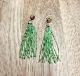 Beaded Tassel Drop Earrings