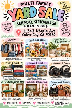 HUGE Multi-Family Yard Sale — Saturday!
