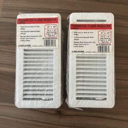 Two 4x10 White Floor Vent Covers