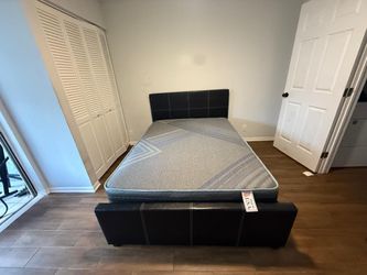 NEW BED FRAME FULL SIZE WITH MATTRESS AND BOX SPRING
