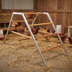 Garvee Chicken Roosting Ladder with Swing - Durable Carbon Steel & Fir Wood - Multi-Level Design & Easy Assembly - Backyard Coop Enrichment