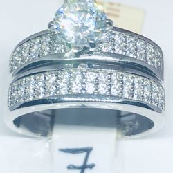Sterling Silver 2 Pieces Bridal Set Size 7
