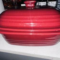 Pampered Chef Stoneware 1103 Cranberry 3.1QT Deep Covered Baker  Casserole-Roaster