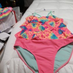 Wonder Nation Ruffled Top 2 Piece Bikini Swim Suite