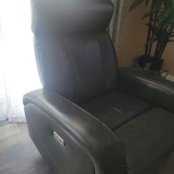 Dark Gray Real Leather Recliner swirl chair