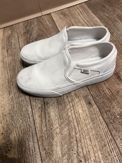 White Slip on Vans Size 7.5