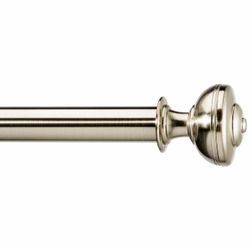66" - 120" Threshold Knob Curtain Rods Brushed Nickel - Adjustable Single Rod