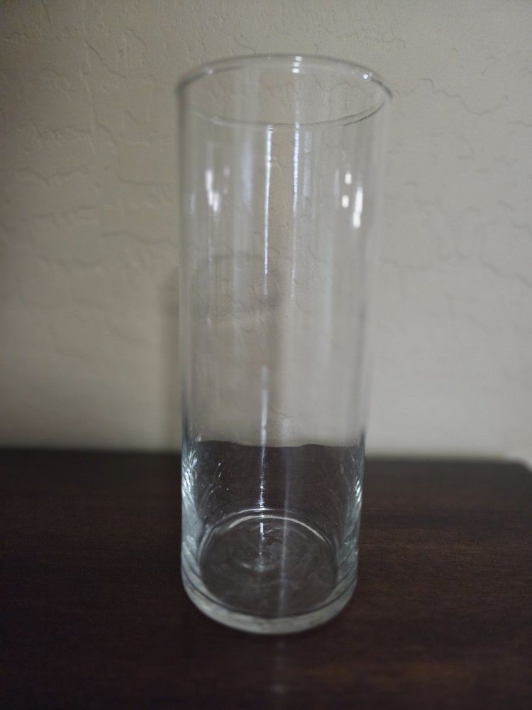 2 Vases Almost A Like 3x8 1/2-- 3 1/2×9 Clear Glass Both At 8.00 Or 5.00 Ea
