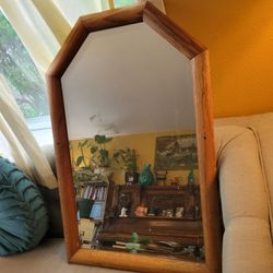 Vintage Mirror Angled Edge Wood Frame