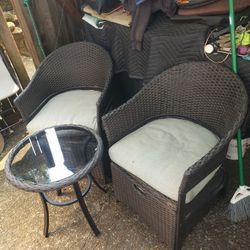 Patio Chairs And Glass Tables 