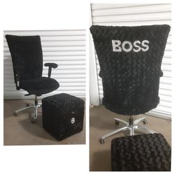 BEAUTIFUL! NEW! BOSS HIGH BACK CHAIR + FOOTSTOOL SAFE- SEAT WITH KEY LOCK/ FREE DELIVERY 