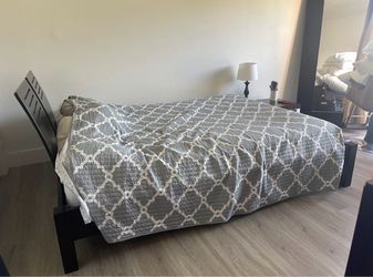 Dark Wood Full/Queen Bed Frame