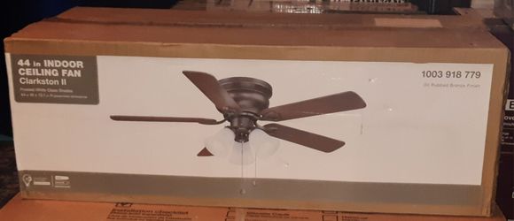 BRAND NEW Hampton Bay Clarkston II 44" Indoor Ceiling Fan Oil Rubbed Bronze Finish