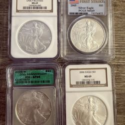 American Silver Eagle Lot of Four