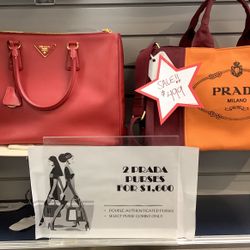 TWO PRADA PURSES FOR $1,600!, AUTHENTICATED 