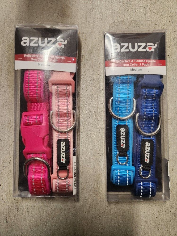 2 Pack Dog Collars, Soft & Comfortable Dog Collars for Medium $6 Each