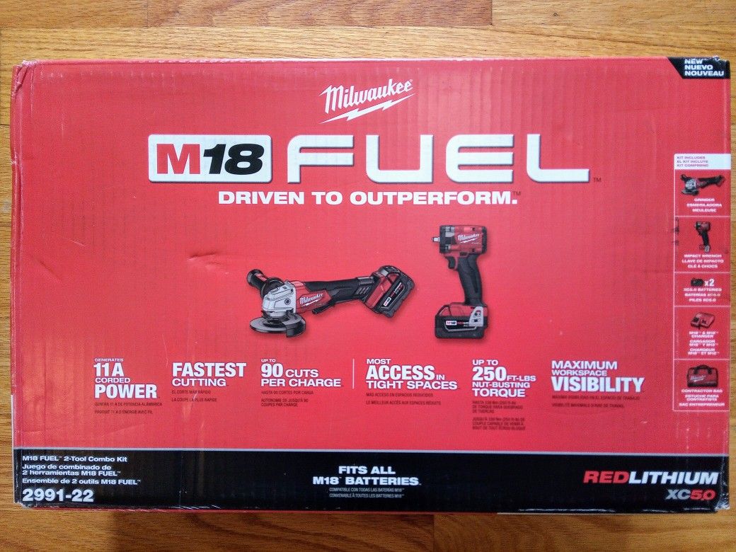 Milwaukee M18 Fuel 2 Tool Grinder & 3/8 Inch Compact Impact Wrench Combo Kit