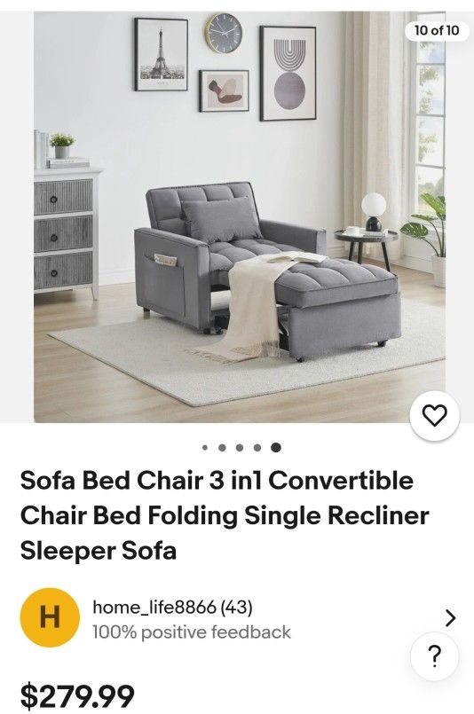 Sofa, Bed, Recliner 3 In 1