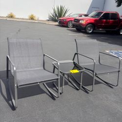Brand New 3 Pieces Conversation Rocker Set  Patio Furniture outdoor Chair Table Front Porch 