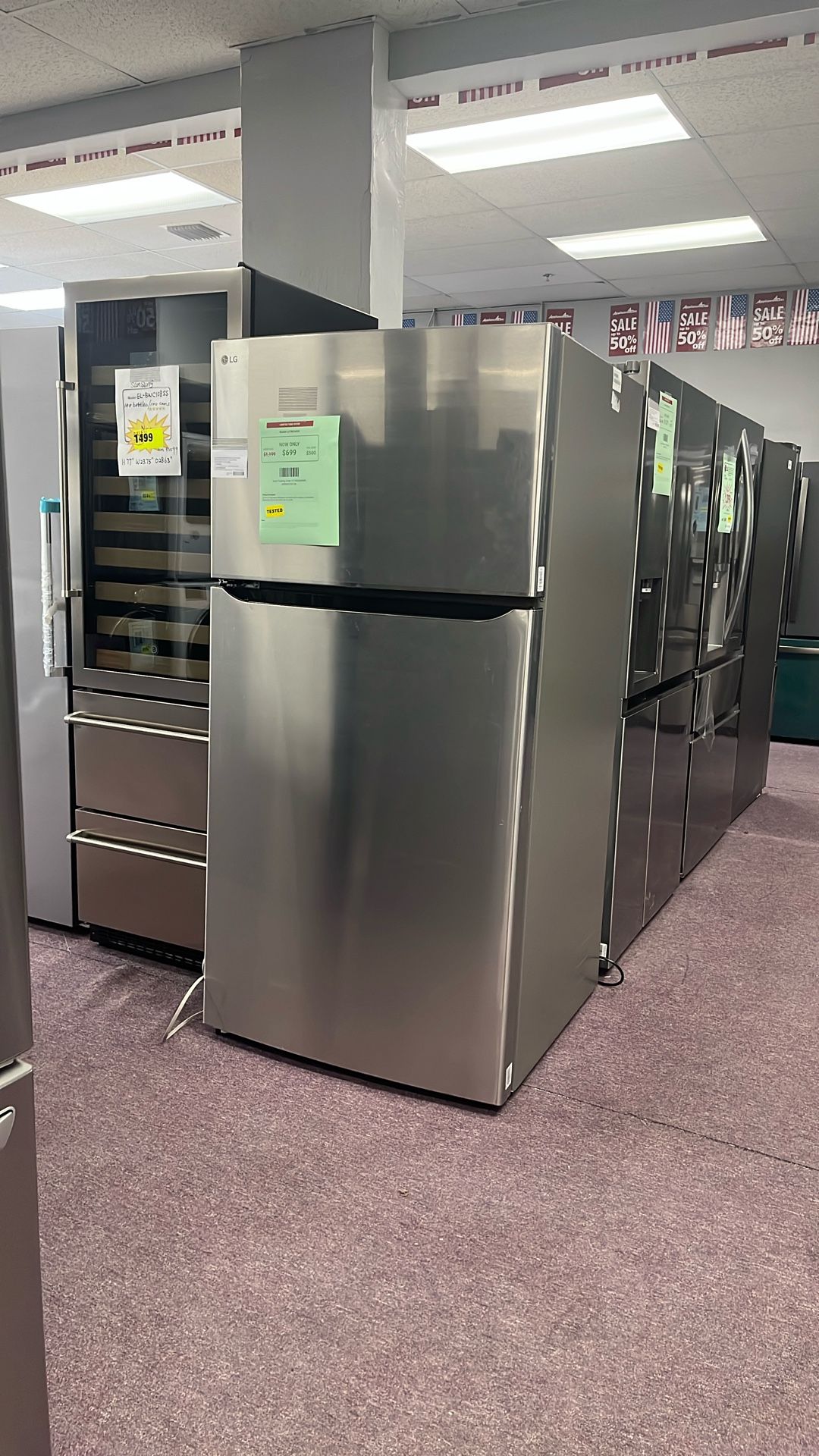 Refrigerator 33” Stainless Steel In New Open Box