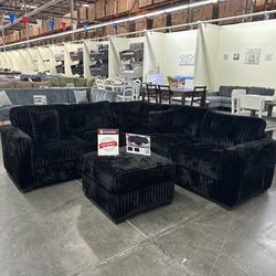 New Black Sectional 