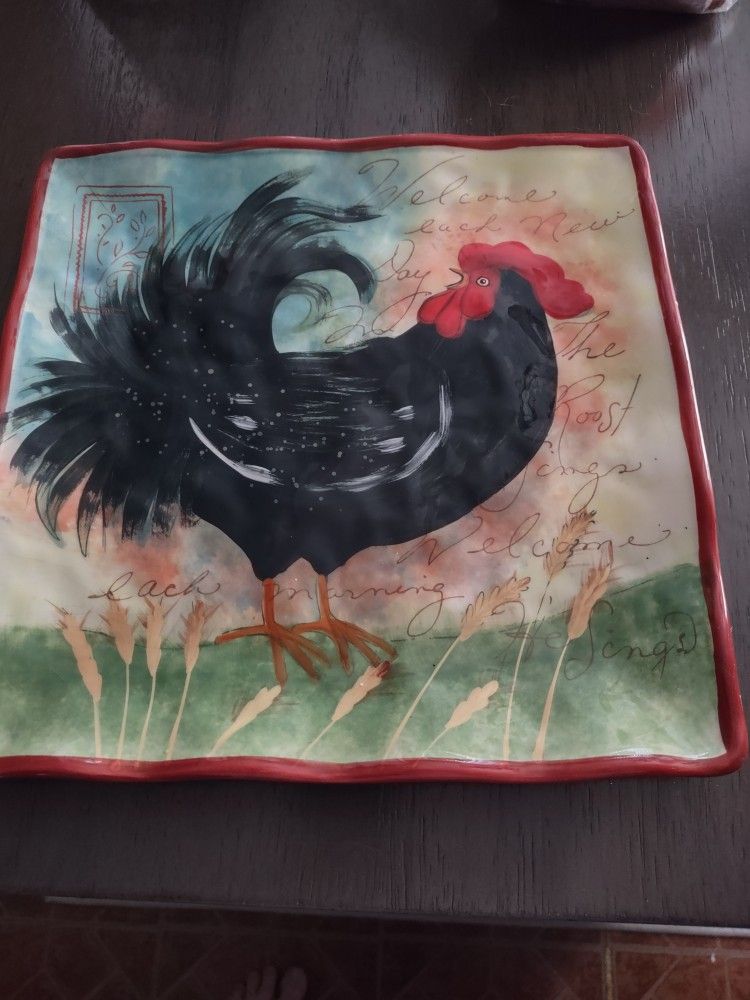 Rooster Decor Plate By Susan Winget $5