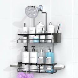 Shower Caddy Hanging Bathroom Organizer – Rustproof Over Shower Head Storage Shelf