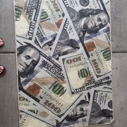 100 Dollar Bill Rug 