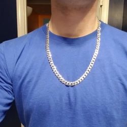 925 Sterling Silver Flat Curb Chain Necklace 