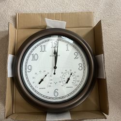 CLXEAST Atomic In/Outdoor 18” Clock - Bronze