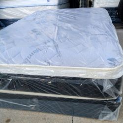 queen mattress and box spring orthopedic and pillow top brand new