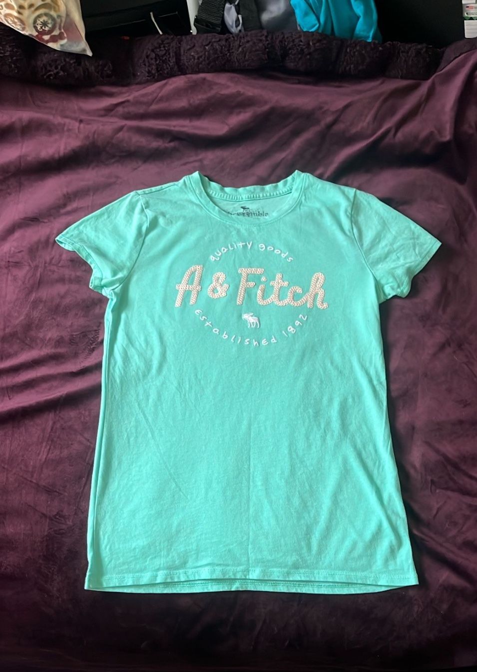 Teal Abercrombie Fitted Shirt For Kids