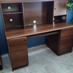Computer Desk And Side Cabinet
