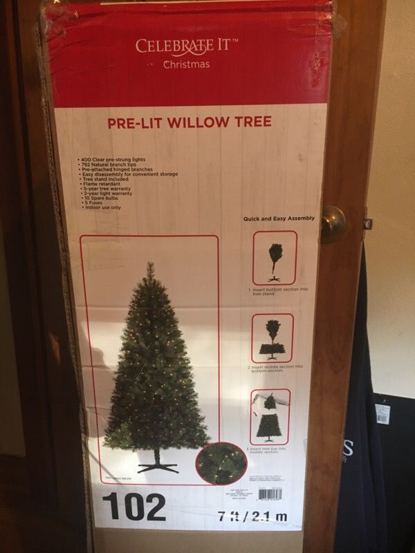 Bee & Willow 7-Foot Pre-Lit Faux Fraser Fir Christmas Tree with Clear  Lights for Sale in San Antonio, TX - OfferUp