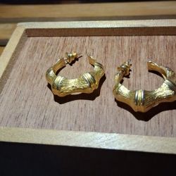 Bamboo Hoop Earrings 