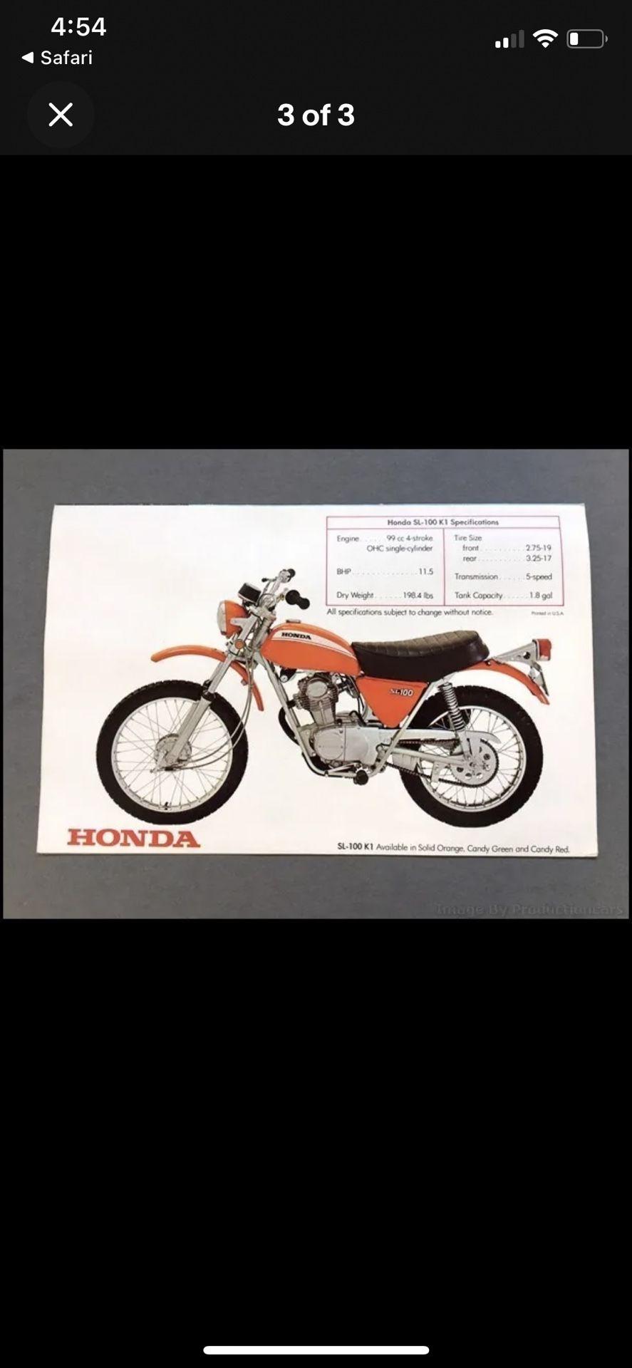 1971 Honda SL100 Classic Vintage Motorbike