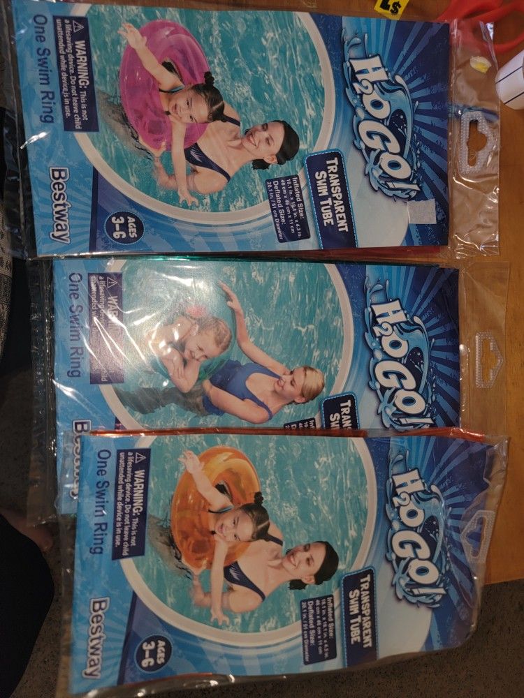💖NEW 3 SWIM TUBES FOR AGES 3 TO 6. ALL 3 FOR ONE PRICE