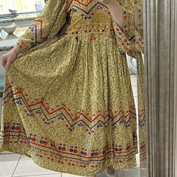 Afghani traditional dress only embroidered/ embellished. Pistachio green/multi bran new