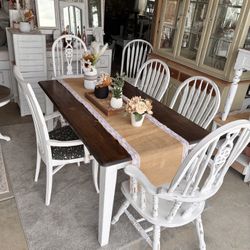 Kitchen Table + 5 Mis-matched Chairs