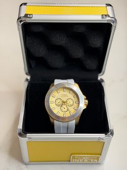 Invicta Pro Diver Impact 49250 50mm Gold White Watch NEW Box Papers + Keychain