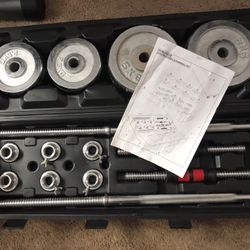 Synergee 50KG Adjustable Dumbbell & Barbell Set