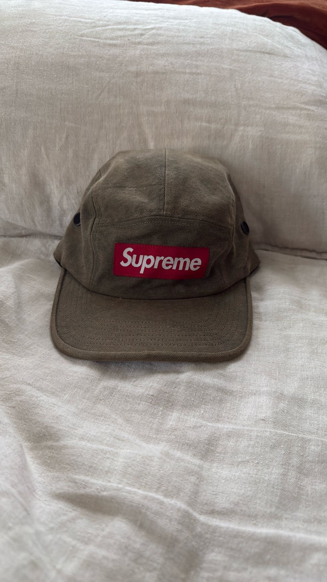 Supreme Washed Canvas Camp Cap (FW19) Olive