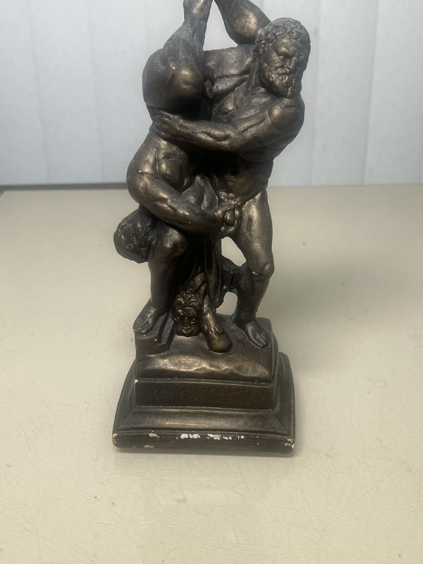 Sculpture Vintage Victorian Clad Ercole Lica Male Hercule Nude 1971 Replica . Used in good condition with some visible cosmetic blemishes. These blem