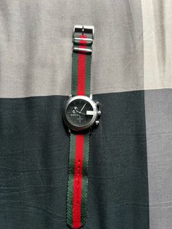 Gucci Chronograph Watch Green Red Web Strap
